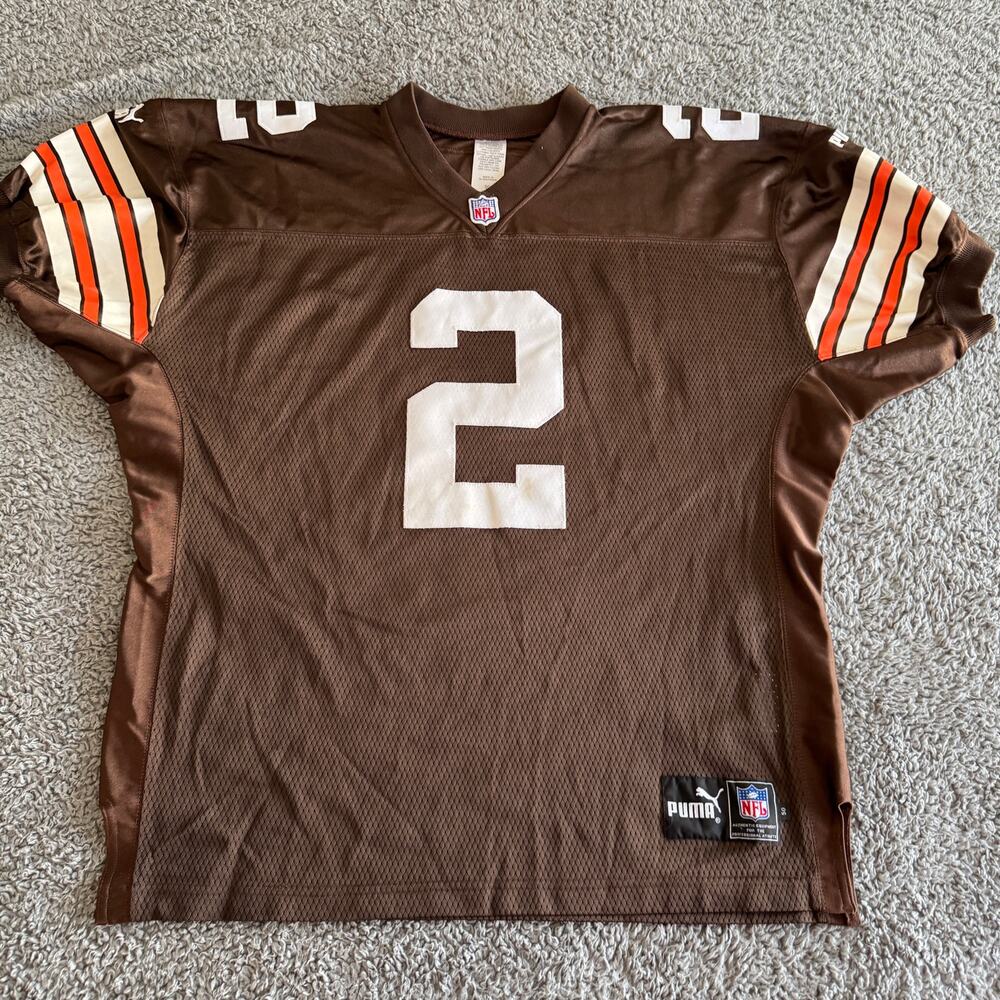 Autographed 1999 Puma Tim Couch NFL Cleveland Browns Home Jersey 50 Medium Rare